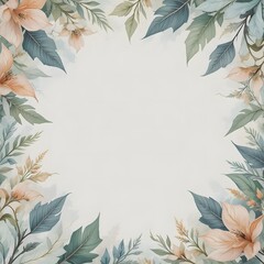 Watercolor Floral Gold Frame