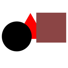 Overlapping Geometric Shapes Circle Triangle Square Vector