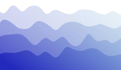 Layered sea waves landscape background illustration with gradient colors and an aesthetic beach vector design