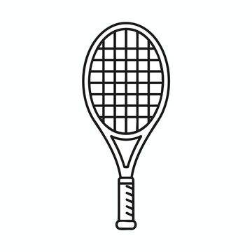 Simple Line Art Tennis Racket Illustration