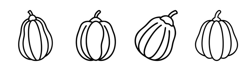 Illustration of fresh zucchini squash vegetable line art for healthy eating and cooking recipes
