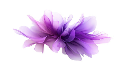 Abstract Floral in Soft Purple Hues on Transparent Background