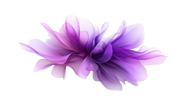 Abstract Floral in Soft Purple Hues on Transparent Background - Powered by Adobe