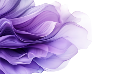Elegant Floral Abstract with Flowing Petals on Transparent Background
