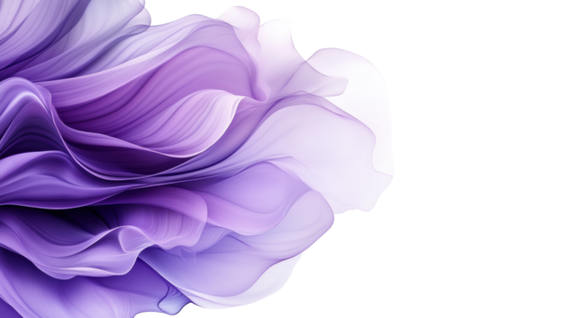 Elegant Floral Abstract with Flowing Petals on Transparent Background