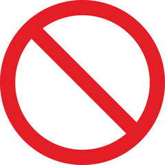 A Red Circle with a Diagonal Line Through It Symbolizing Prohibition or Restriction on a Transparent Background No Entry Sign Graphic Element