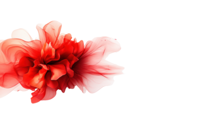 Abstract Red Floral Art on Transparent Background