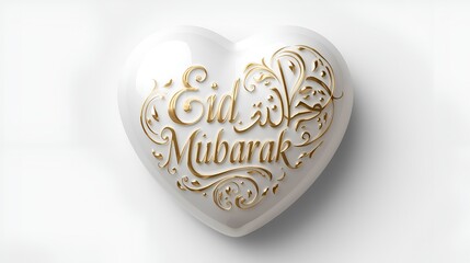 Glossy White Heart in High-Detail Digital Art