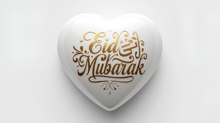 Glossy White Heart in High-Detail Digital Art