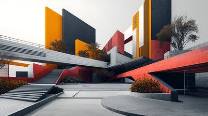 Lucid Origin Abstract Architectural Composition Featuring Sleek Modern Design