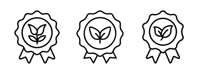 Find organic product certification logo vector illustration for eco friendly business branding