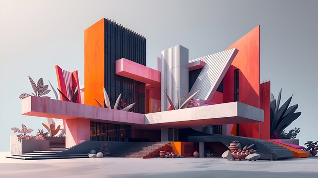 Lucid Origin Abstract Architectural Composition Featuring Sleek Modern Design