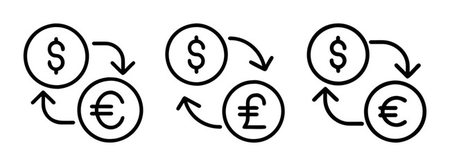 Currency exchange dollar euro pound sterling conversion rates finance money vector illustration