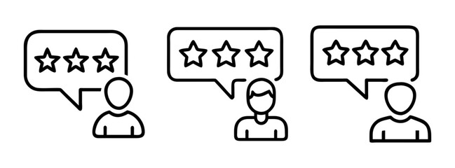 Customer feedback and review concept showing people giving star ratings for business services experience