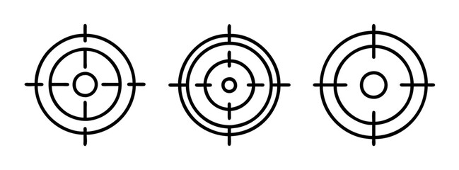 Three targets vector illustration aiming accuracy bullseye precision focus achievement goal hit mark