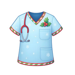 Christmas pattern nurse shirt
