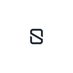 S letter logo from rectangle
