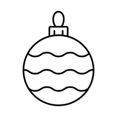 An illustration of a black Christmas tree ball icon on a white background