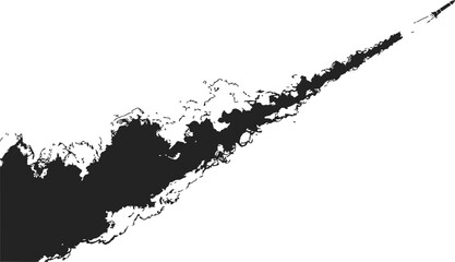 Obraz premium Rocket smoke trail sketch, hand drawn vector, dynamic diagonal plume on white background. Vector illustration