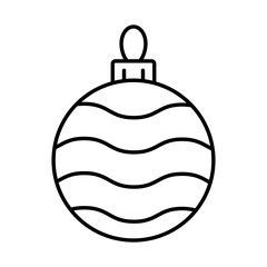 An illustration of a black Christmas tree ball icon on a white background