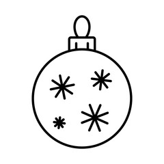 Fototapeta premium An illustration of a black Christmas tree ball icon on a white background