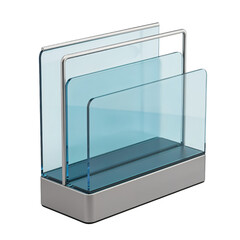 Modern Transparent Glass Document Organizer Stand