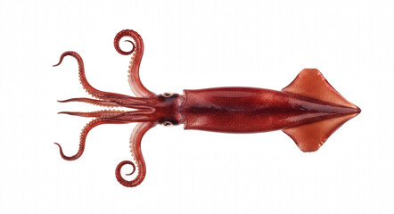 Close-Up of Red Squid with Tentacles Marine Creature