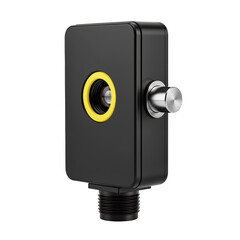 Black Water Flow Control Valve with Yellow Accent