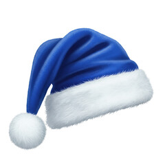 Blue Santa Hat with White Fur Trim Christmas Headwear