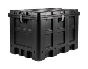Heavy-Duty Black Storage Plastic Container with Latches