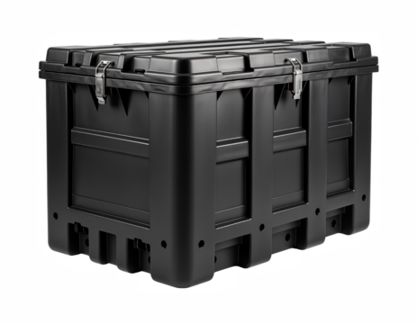 Heavy-Duty Black Storage Plastic Container with Latches