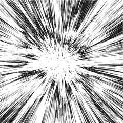 Obraz premium Speed lines sketch hand drawn comic burst radial explosion background. Vector illustration