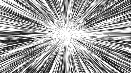 Obraz premium Speed lines sketch hand drawn comic style radiating from center for dynamic motion effect. Vector illustration