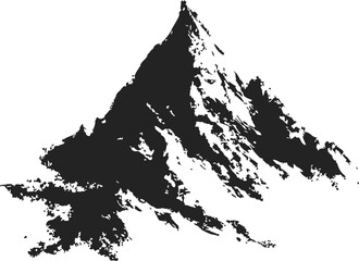 Fototapeta premium Mountain peak sketch, hand drawn vector, rugged summit with rocky slopes. Vector illustration