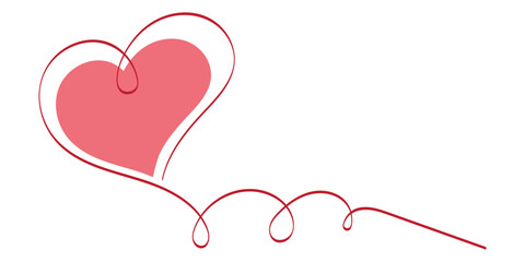 Double of red vector hearts retro styled and stroked by hands with brush for logo, romantic love design, wedding or Valentine's day card. Best Heart Collection Design. Vector illustration.