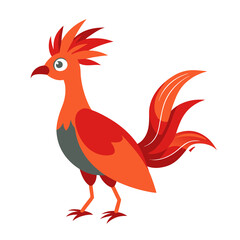 bright colorful bird illustration on white
