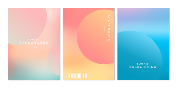  Luxury blurred invitation set vector template. Elegant cards blur gradient background for presentation, backdrop, banner, invitation. 