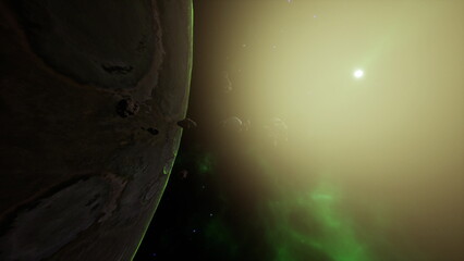 a large cluster of asteroids near an unknown planet