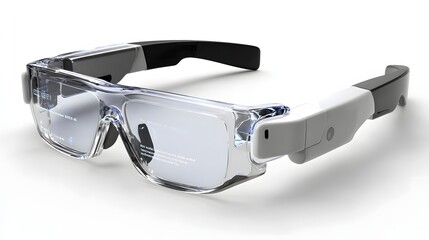 medical smart glasses projecting data overlays crisp high tech design