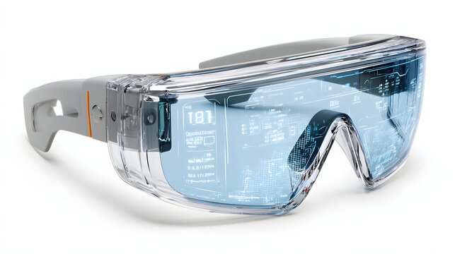 medical smart glasses projecting data overlays crisp high tech design - Powered by Adobe