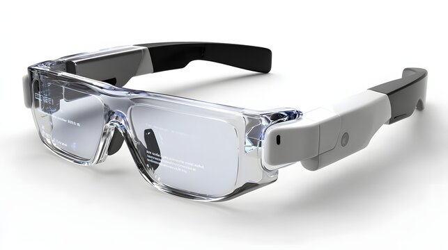 medical smart glasses projecting data overlays crisp high tech design