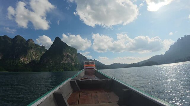 Thailand long boat Khao Sok