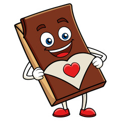 Chocolate bar shaped like a love