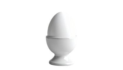 White Ceramic egg holder creating kitchen aesthetic on transparent background