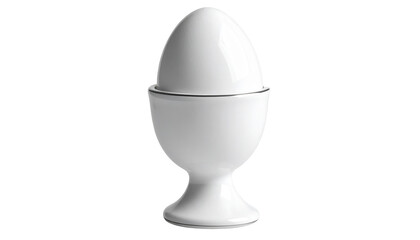 White Ceramic egg holder creating kitchen aesthetic on transparent background