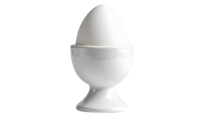 White Ceramic egg holder creating kitchen aesthetic on transparent background