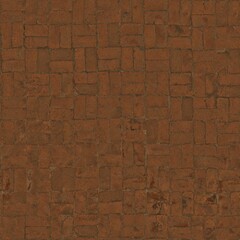 Rustic Distressed Red Brick Paver Texture Seamless Pattern Surface