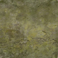 Grunge Detailed Old Cement Wall Texture with Moss and Lichen Background