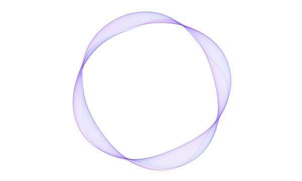 Abstract Purple and Blue Waveform Ring - Circular Motion Effect - Powered by Adobe