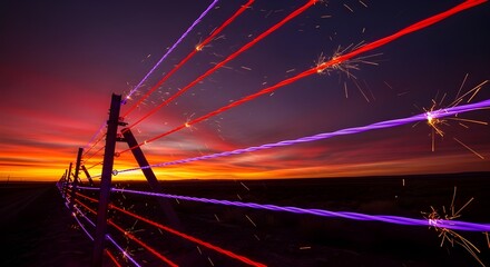 Sky.  Colorful sky with lightning.